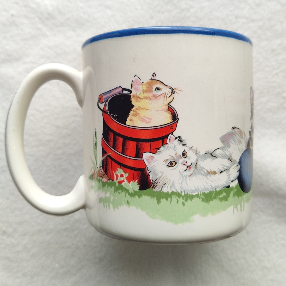 Potpourri Press 1989 Cat Coffee Mug Cup Cats Kittens Baskets Vintage Cute